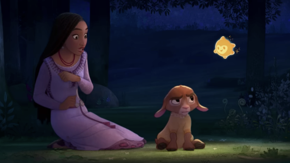 Disney movie screenshot of girl with goat